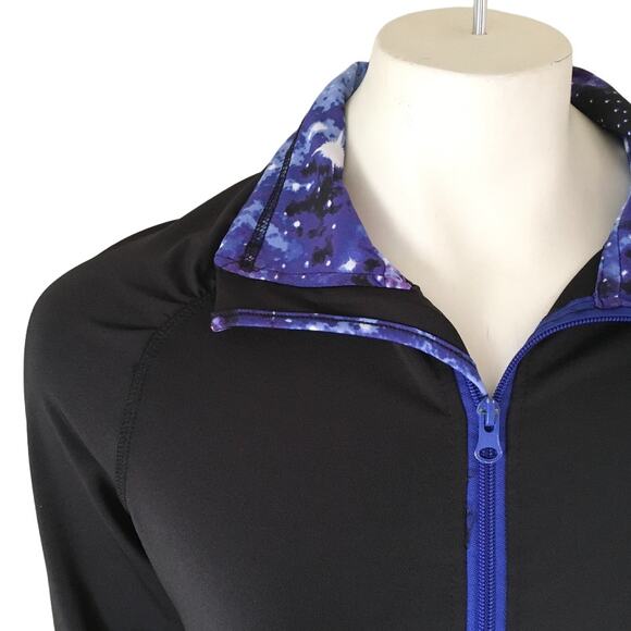 AVIVA Activewear Set Jacket and Shorts in Black Celestial Blue SZ M - Picture 4 of 14